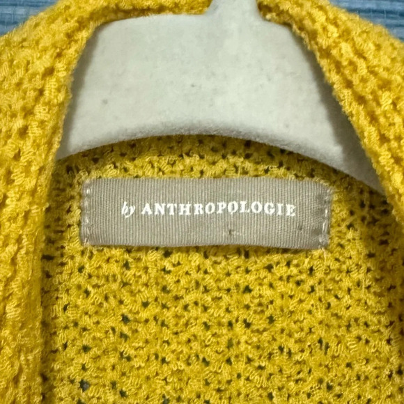 Anthropologie Knit Boxy Wide Sleeves Cardigan Yellow Mustard - Picture 4 of 6